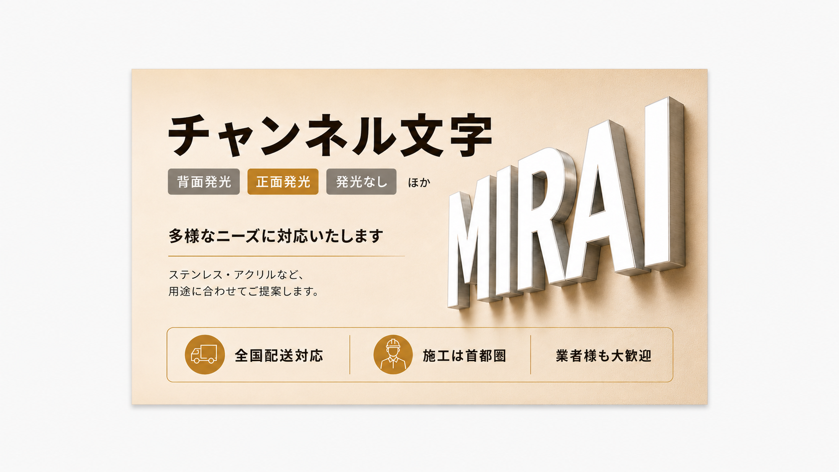 チャンネル文字